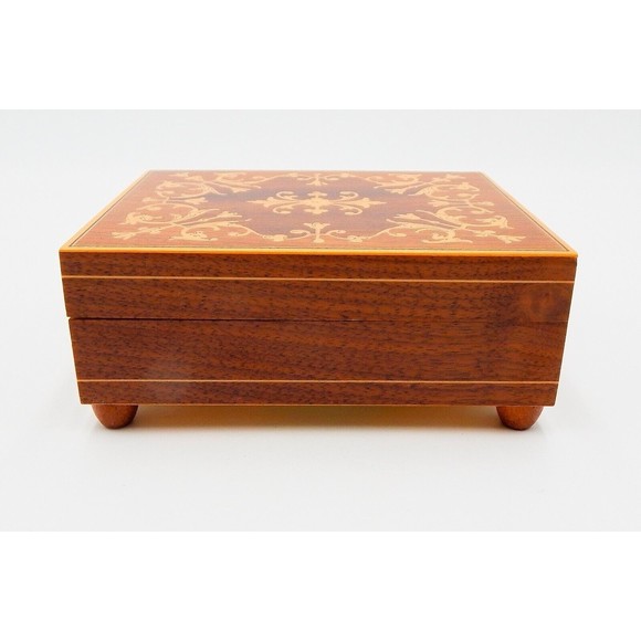 Reuge Swiss Made Romance Music Box Plays As Time Goes By Lacquer Inlaid Wood - Picture 3 of 11